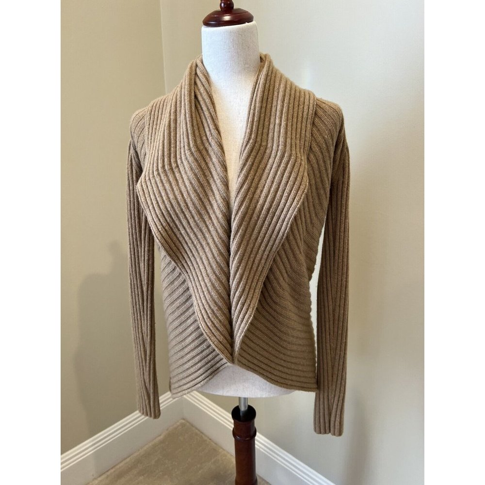 Autumn Cashmere Open Front Cardigan Sweater Shawl Beige Cocoon Women’s Small